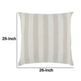 thumbnail image 5 of 26 x 26 Throw Pillow, Woven Stripes, Square, Hidden Zipper, Natural, Ivory- Saltoro Sherpi, 5 of 5