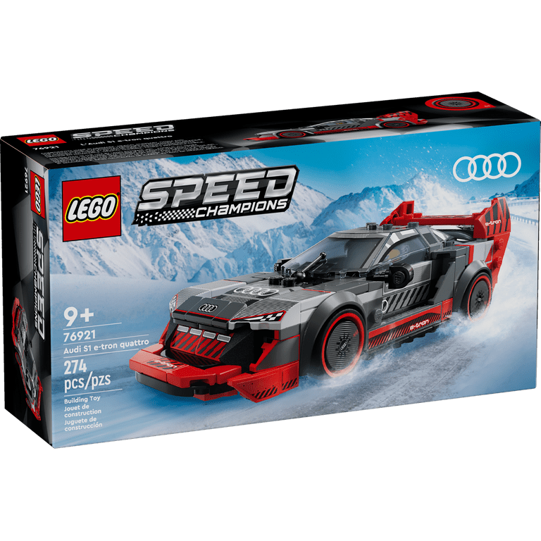 LEGO Speed Champions Audi S1 e tron quattro Race Car Toy Vehicle Buildable Audi Toy Car Model for Kids Red Toy Car for Build and Display Gift Idea
