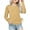 Khaki, variant on 1725 Girls' Long Sleeve Crew Neck Ruched Knot Side T-Shirt - Casual Loose Tee with Printed Design, Soft Breathable Fabric, 3-14 Years Sizes