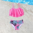 thumbnail image 2 of Shadoumai Girls Swimsuit Cut Out Girls' Bikini Sets Drawstring Bottoms Tankini Set 2 Pieces Cutout Bathing Suit, 2 of 5