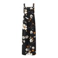 thumbnail image 5 of QATAINLAV Women's Summer Casual Overalls Loose Wide Leg Jumpsuits Linen Comfy One Piece Pants Boho Floral Printed Rompers with Pockets Black M, 5 of 9