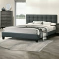 thumbnail image 2 of Tcbosik Bed Frame with Upholstered Button Tufted Headboard, Full Size Platform Bed for Bedroom, No Box Spring Needed, Charcoal, 2 of 7