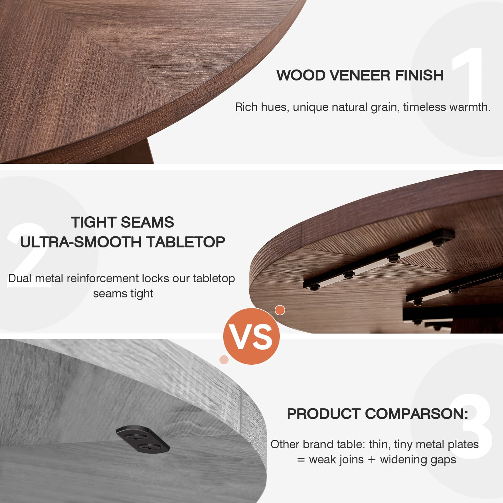 5 Piece 47" Round Dining Room Table Set for 4, [Fanned Base] [1.38" Thick Top] Wood Kitchen Table with 4 Green Chenille Dining Chairs