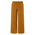 thumbnail image 3 of Faraee Boys Pull on Linen Pants Lightweight Summer Casual Beach Trousers Breathable Elastic Waist Wide Leg Outfit with Pocket 4t 5t 6t 4-15 Years Khaki, 3 of 5
