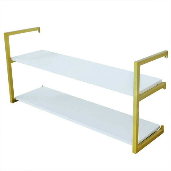CNCEST 36" 2 Tier Floating Shelves Wall Mounted Living Room Storage Shelf Display Rack