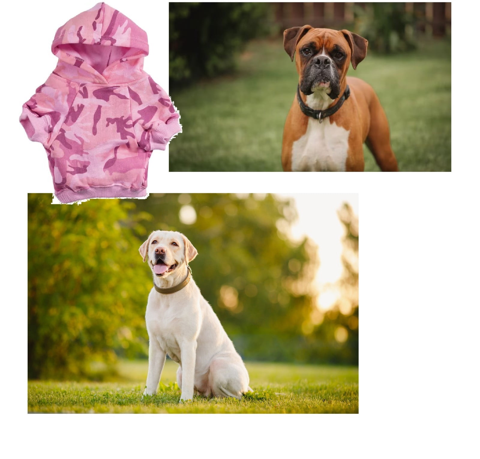 Camouflage Dog Hoodies Fleece Lined Chic Warm Pink or Green Camo Sweatshirts (Large - Pink)