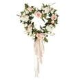 thumbnail image 2 of Goowood Back Garden Rose Artificial Flower Heart Wreath With Ribbon Valentine Decor Wreath Home Decor, 2 of 9