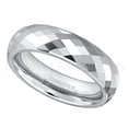 thumbnail image 2 of Tungsten Wedding Ring Women 6mm Faceted Dome Tungsten Carbide Ring - Polished Comfort Fit Tungsten Anniversary Ring - TN079s6, 2 of 3