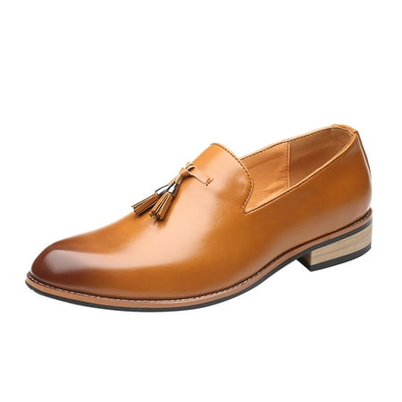 

Qufokar House Slippers For Men Mens Leather Shoes Casual Boot Fashion Style Men S Breathable Tel Comfortable Business Slip On Work Leisure Solid Color Leather Shoes