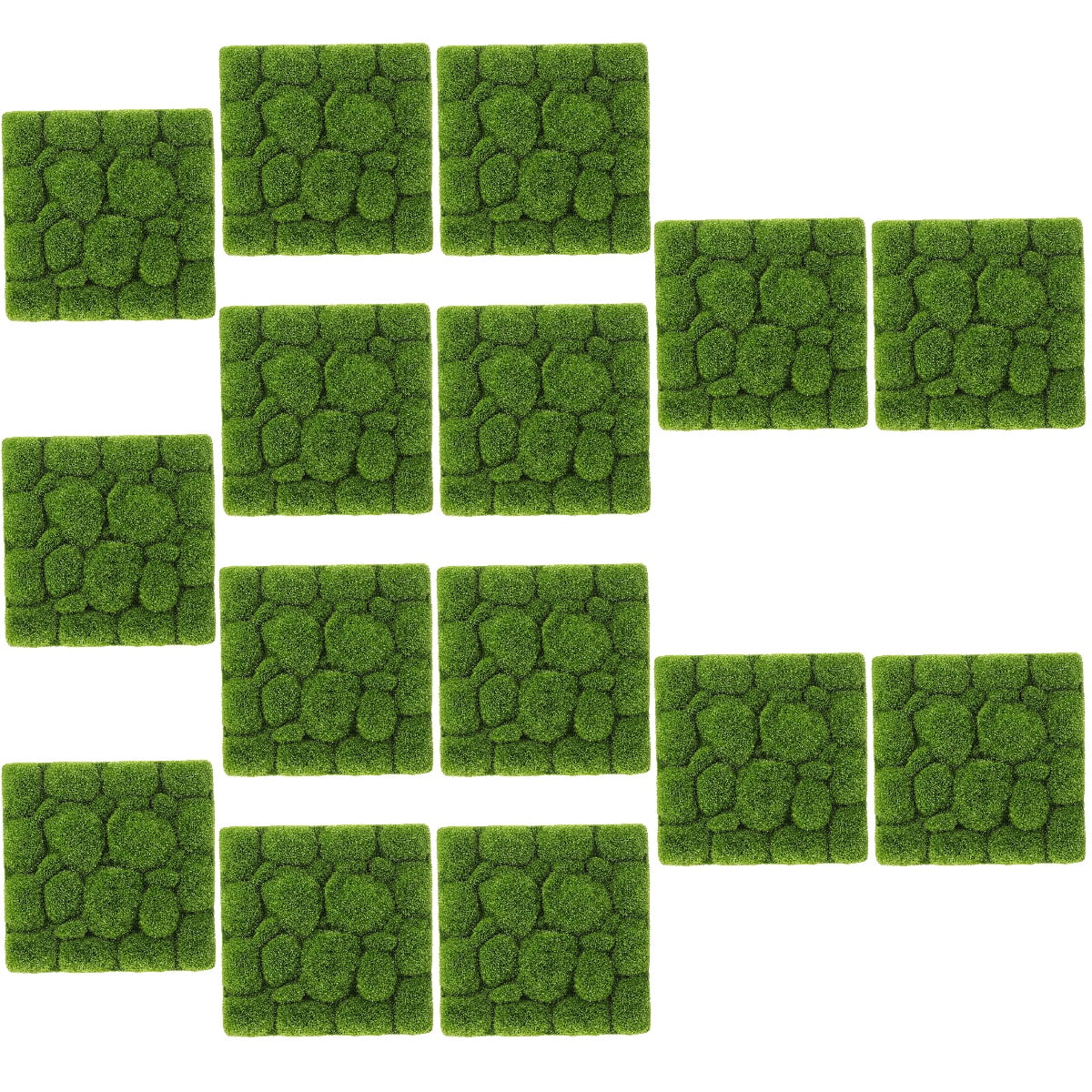 Movtotop 15pcs Simulation Moss Foams Board Green Plants Wall Decoration Diy Wall Background 30*30cm