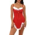 thumbnail image 1 of Enwejyy Womens Christmas Lingeries Underwear Sexy Backless Lace Mesh Feathers Exotic Nightdress with G-Strings Babydoll Lingeries, 1 of 5