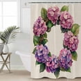 thumbnail image 6 of Shower Curtains Pink Wreath Bath Curtain Linen Background Waterproof Bathroom Shower Curtain Set with Hooks Decoration 72 x 84 Inches, 6 of 7