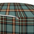 thumbnail image 3 of Tartan Pouf Cover with Zipper, Traditional Classic Scottish Plaid Checkered Pattern with Symmetric Stripes, Soft Decorative Fabric Unstuffed Case, 30" W X 17.3" L, Redwood Cadet Blue, by Ambesonne, 3 of 5