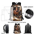thumbnail image 6 of Uourmeti Rustic Horse Personalized Daily Backpack, 17 Inchs High Quality School Backpack Large Capacity Student Bookbag for Adults, 6 of 6