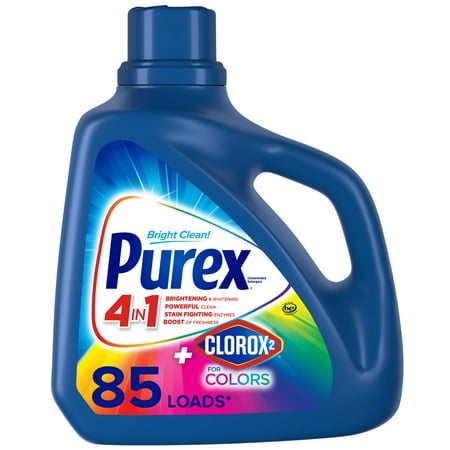 Purex Liquid Laundry Detergent plus Clorox 2, Original Fresh, 128 Fluid Ounces, 85 Loads