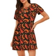thumbnail image 1 of Disketp Red Hot Chili para Camisón Corto de Manga Corta para Mujeres, Camisón Cómodo con Escote Redondo, Bonito y Confortable, 1 of 6