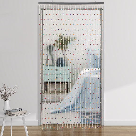 Natural Wooden Door Beaded Curtain, Doorway Beads, Front Door Decor Curtains, Color Door Curtain Beads
