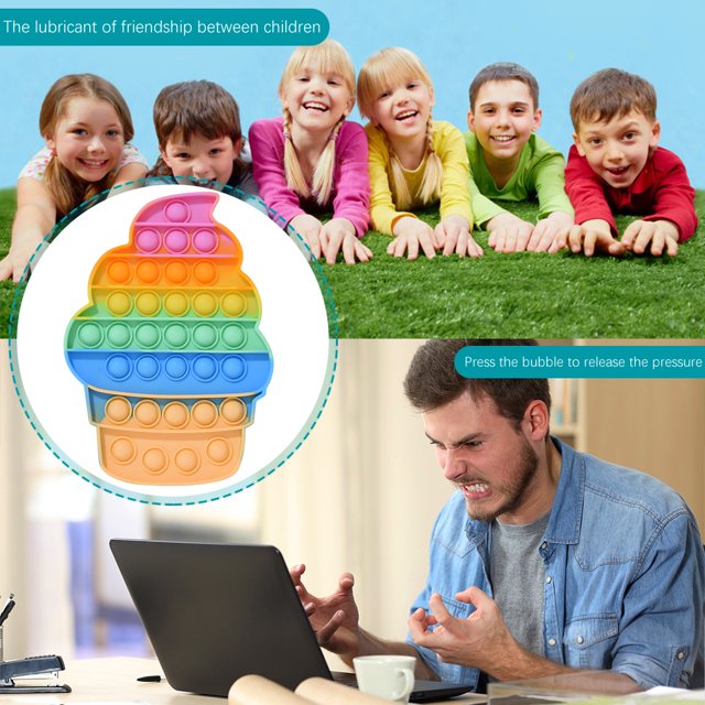 Silicona Ice Cream Push Bubble Board Autismo Juguete Niños Juguete Educativo Sensorial Likrtyny juguetes de los niños