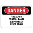 thumbnail image 1 of SignMission OS-DS-A-1824-L-2378 18 x 24 Po Signe de Danger OSHA - Panneau de Commande d'Alarme Incendie et Salle de Riser d'Arrosage, 1 of 1