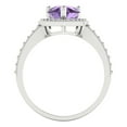 thumbnail image 4 of 2.36 ct Pear Cut Simulated Alexandrite with Simulated Diamond Halo Accents 18K White Gold Womens Engagement Ring, 4 of 5