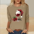 thumbnail image 2 of Fewfanhot Women Fall Clothes Casual Round Neck Sweatshirt Christmas GlassLong Sleeve Shirts Loose Soft Pullover Shirts, 2 of 4
