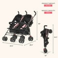 thumbnail image 5 of Dream On Me Volgo Twin Umbrella Stroller, Pink, 5 of 9