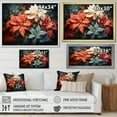 thumbnail image 4 of Designart "Fusion of Poinsettia Flowers" Floral Floater Framed Wall Art Living Room, 4 of 7