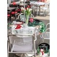 thumbnail image 4 of Outdoor Tablecloth with Umbrella Hole and Zipper, Black Christmas Round Table Cloth 54 Inch Waterproof Tablecloth, Snowman Xmas Pine Trees Elk Snowflake Picnic Table Cover for Patio Camping, 4 of 7