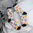 thumbnail image 5 of KLL Pineapple And Leaves Print Cool Socks Men's Women's Crew Socks Funny Crazy Novelty Stockings, 5 of 6