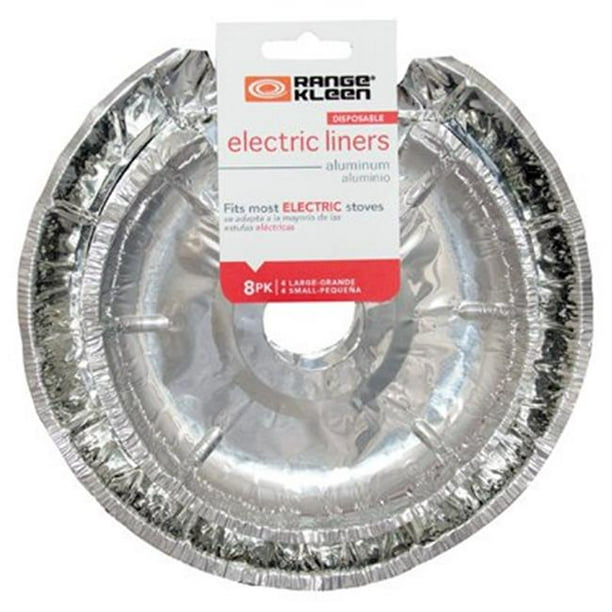 Range Kleen 246805 Electric Stove Foil Burner Bib Liners, 8 Count