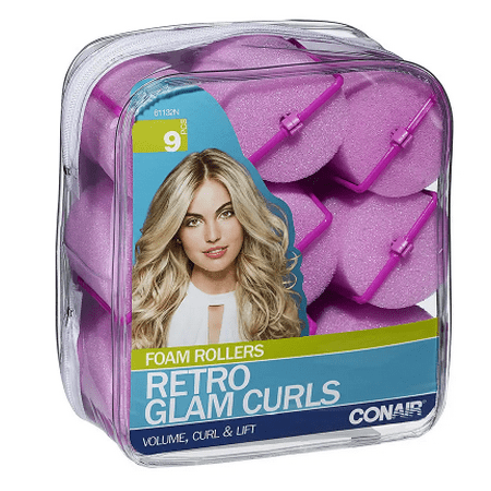 Roller Set Curls - Conair Brush Styling Essentials Big Curls Hair Rollers Set 9.0 pcs(pack of 12)