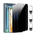 thumbnail image 1 of ccwonima Full Coverage 3 Pack Privacy Screen Protector for Google Pixel 9 [Phone Case Friendly], 3 Pack Tempered Glass Camera Lens Protector Accessories [Auto- Dusting & Adhesive], 1 of 1