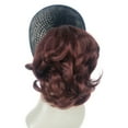 thumbnail image 2 of Short Ponytail Hair Piece Extension Wavy Claw Clip In/on Hairpiece, Burgundy, 2 of 6
