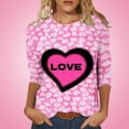 thumbnail image 2 of SOOMLON Women's Breast Cancer Awareness Graphic T-Shirt Tops Pink Ribbon Women's Blessed Breast Cancer Awareness T-Shirt 3/4 Sleeve Crew Neck Vintage Tee S, 2 of 5