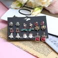 thumbnail image 3 of Juego de 9 pares de pendientes navideños para mujer, bonitos regalos festivos de joyería, 3 of 3