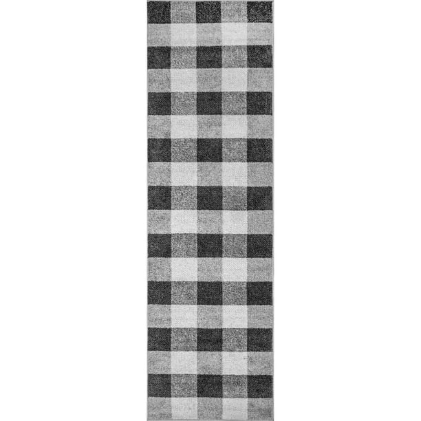 nuLOOM Aisha Buffalo Plaid Runner Rug, 2' 5" x 9' 6", Gray