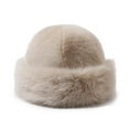thumbnail image 3 of Gifts Fashion Cover Head Cap Ear Protection Solid Warm Winter Hat Faux Fur Hat Earmuffs Cap Berets BLACK, 3 of 8