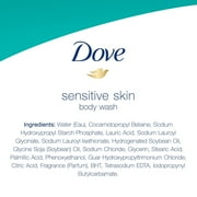 Dove Sensitive Skin Nourishing Body Wash, Sensitive Skin, Hypoallergenic, Unscented, 20 oz