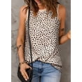 thumbnail image 3 of Womens Leopard Print Tank Tops Crewneck Sleeveless Summer Casual T-Shirts Blouses, 3 of 8