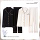 thumbnail image 3 of Pijamas de pareja de primavera y otoño Ropa de hogar de algodón de otoño para mujer y hombre Pantalones de manga larga Traje Cárdigan Solapa con botones delanteros Casual Hogar, 3 of 6