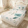 thumbnail image 2 of Erosebridal Vintage Wildflower Zipper Twin Comforter Sets with Fitted Sheet and 2 Pillowcases for Women Girls, Cream Simple Floral Zipper Bedding Set, Reversible, 4 Pieces, 2 of 7