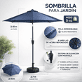 thumbnail image 2 of Sombrilla de Jardin CJR 3mts Azul Marino, 2 of 9