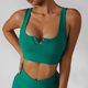thumbnail image 2 of Sujetador Deportivo Alta Resistencia A Prueba De Golpes Secado Rápido Transpirable Cuello En U Bralette Sin Costuras para Correr Yoga Verde XL, 2 of 6