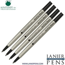 Lanier Combo Pack - 4 Pack - Monteverde Rollerball P22 Paste Ink Refill Compatible with most Parker Style Rollerball Pens - Black (Fine Tip 0.6mm)
