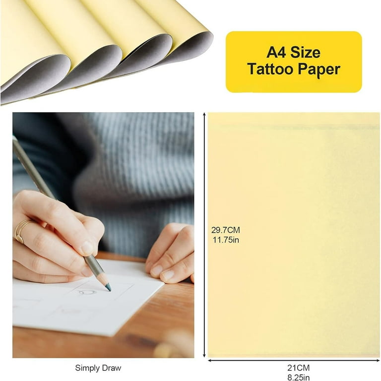  Tattoo Transfer Paper, Stencil Pro 50 Sheets Tattoo Stencil  Paper for Tattooing, 4 Layers Premium Thermal Stencil Paper