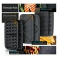thumbnail image 3 of 3 in 1 Sandwich Maker, 1200W Waffle Maker, Panini Press Grill, With 5-gear Temperature Control and Removable Plates ,Nonstick Surface, Black, 3 of 7