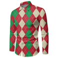 thumbnail image 3 of Camisas navideñas con estampado 3D de tema de Año Nuevo para hombre, blusas de manga larga para fiesta de Navidad a la moda, blusas festivas, ropa de calle de Papá Noel, 3 of 5