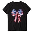 thumbnail image 4 of SELONE Athletic Shirts Women Fourth of July Print Bow Pullover Crewneck Short Sleeve Tops Patriotic Graphic Clothes, 4 of 4