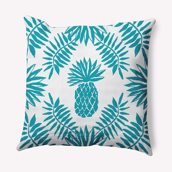Simply Daisy 16 in x 16 in Tropical Blue Polyester Throw Pillow
