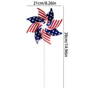 CuiLiyq 10 Pcs Patriotic Pinwheel, 8.26 Inch Red White and Blue Plastic Wind Spinner, 4th of July Garden Yard Outdoor Decor for Memorial Day Party